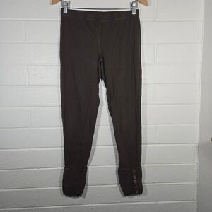 Neon Buddha Brown Mixed Button Cuff Legging Small Stretch Cotton Blend Boho Yoga
